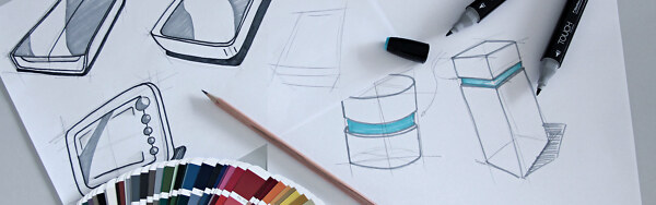 Produktdesign Handskizzen von Gehäusen