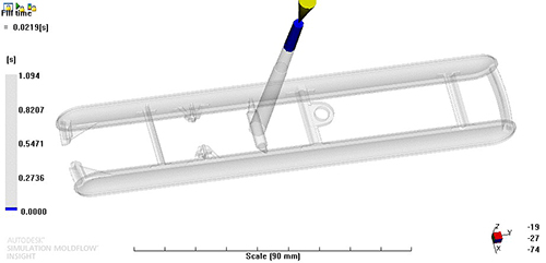 Mold Flow Analyse eines Spritgussteils