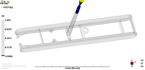 Mold Flow Analyse eines Spritgussteils