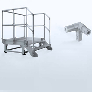 Rohrklemmsystem aus Aluminium für Geländer und Treppensysteme