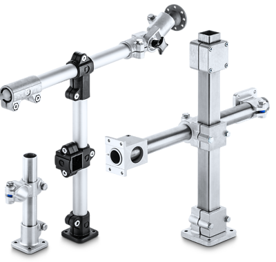 Klemmverbinder Klemmverbinder aus Kunststoff, Aluminium und Edelstahl miteinander kombiniert montiert