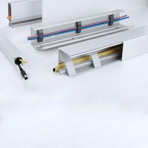 Verschiedene Querschnitte und Grössen von Kabelkanalsystemen aus Aluminium 