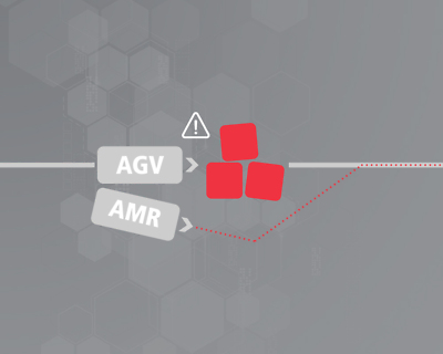 AGV navigiert spurgebunden während der AMR den Gegenständen felxibel ausweicht