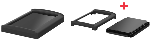 BoVersa Gehäusedeckel offen in schwarz mit schwarzem Funktionsdeckel