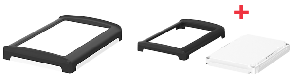 BoVersa Gehäusedeckel offen in schwarz mit weissem Funktionsdeckel