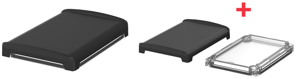 Boversa Gehäusedeckel geschlossen in schwarz mit transparentem Funktionsdeckel