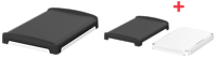 BoVersa Gehäusedeckel geschlossen in schwarz mit weissem Funktionsdeckel