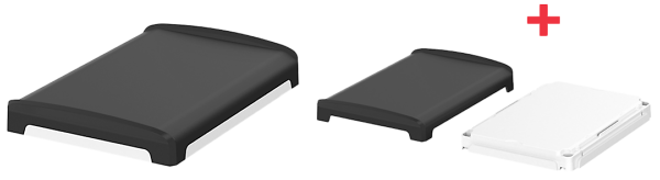 BoVersa Gehäusedeckel geschlossen in schwarz mit weissem Funktionsdeckel