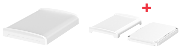 BoVersa Gehäusedeckel geschlossen in weiss mit weissem Funktionsdeckel