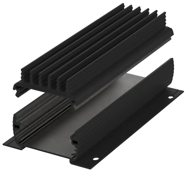 Aluminiumprofil Alubos mit Kühlkörper und Wandlasche