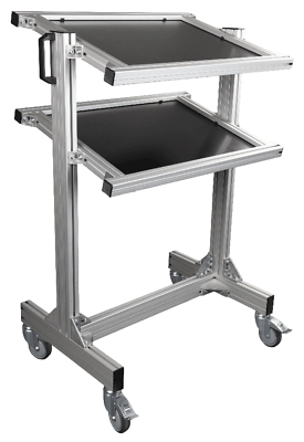 Kommissionierwagen Eco aus leichten Aluminiumprofilen mit 2 Ebenen