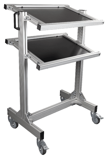 Kommissionierwagen Eco aus leichten Aluminiumprofilen mit 2 Ebenen